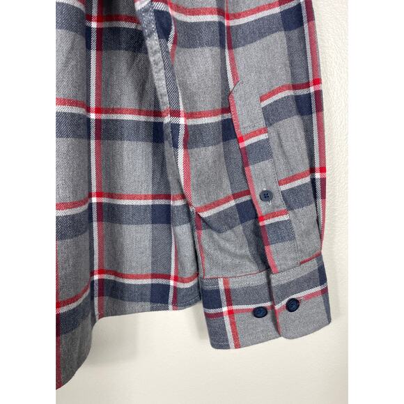 Johnnie-O Rudy Hangin' Out Button Down Flannel Shirt Charcoal Plaid Mens XL - Picture 10 of 14